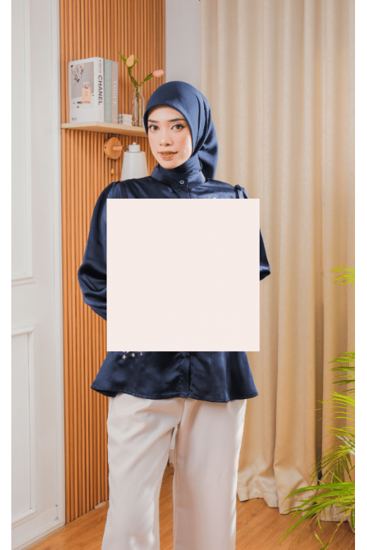 Jasmina Embroidery Blouse Navy